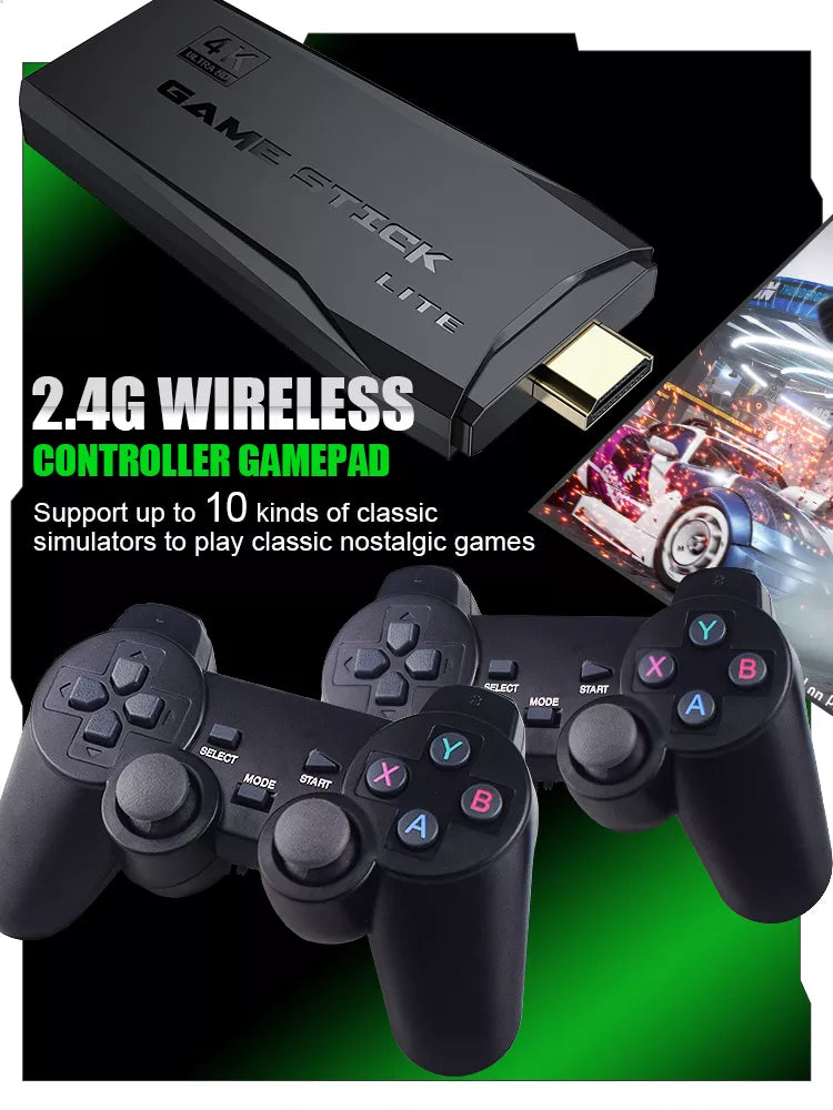 Super Gamestick Retro 4K mit 2 Wireless Controllern 10000 Spiele 9 in 1 konsolen