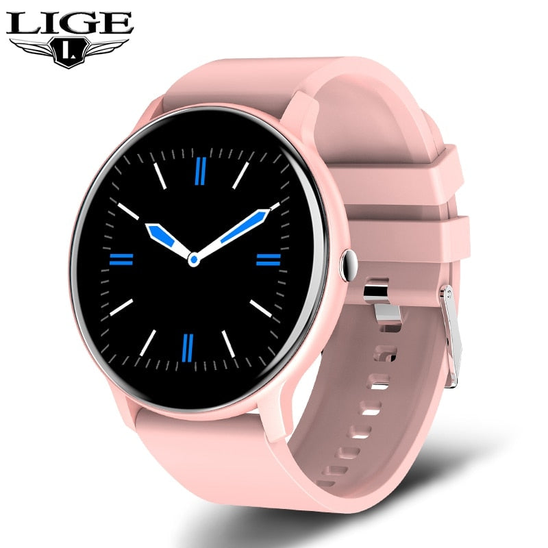 LIGE Smartwatch IOS / ANDROID – Herren Damen Full Touch Screen Sport Fitness Uhr Herren IP67 Wasserdicht Bluetooth für Android IOS Smartwatch Herren