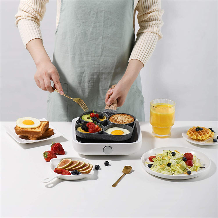 CookPro Eierpfanne, antihaftbeschichtete Pfannkuchenpfanne, 4 Tassen, Kochgeschirr, Pfannkuchenpfanne, Eierpfanne, geeignet für Gasherd, Induktionsherd JT87