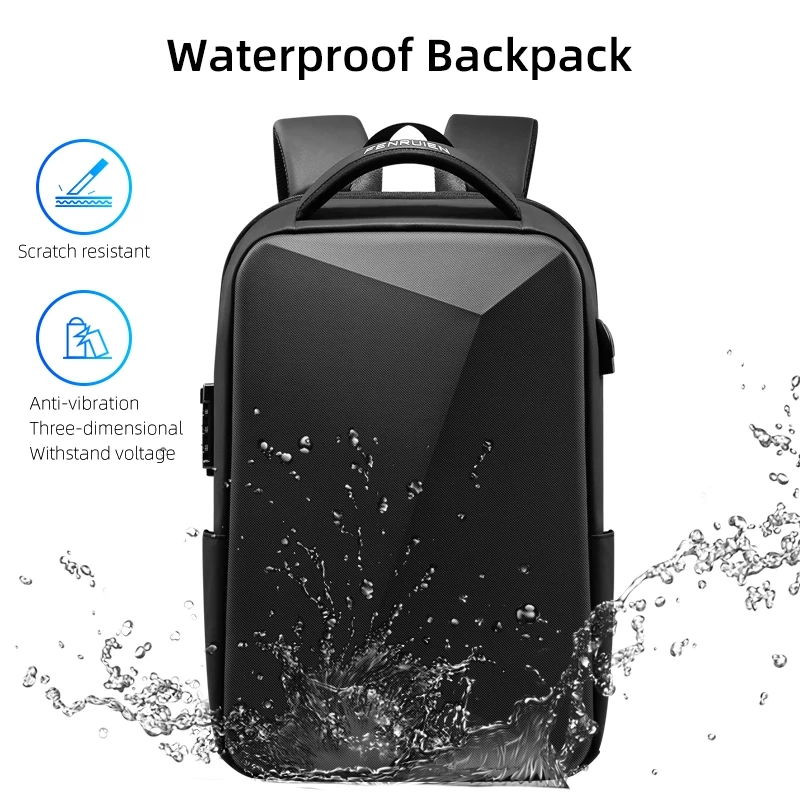 Upgrade-Tasche – Große, diebstahlsichere, wasserfeste Rucksäcke mit USB-Notebook 15,6 Zoll