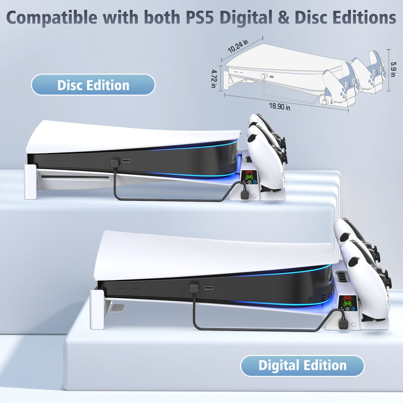 Horizontale und vertikale Kühlhalterung für PS5-Konsole, zwei Lüfter, Playstation 5 Disc, Digital Edition-Kühler